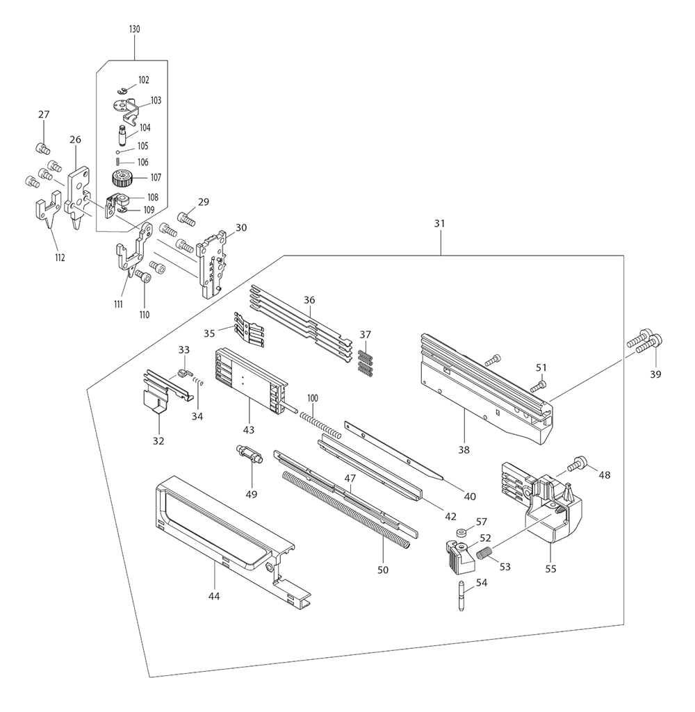 Page 1 Diagram and Parts List for XTP02Z  Makita Nailer