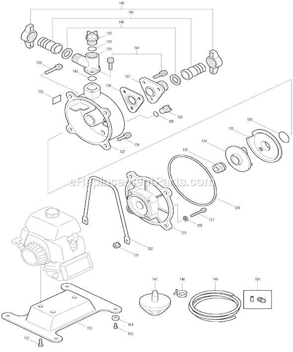 Page G Diagram and Parts List for EW100R  Makita Water Pump