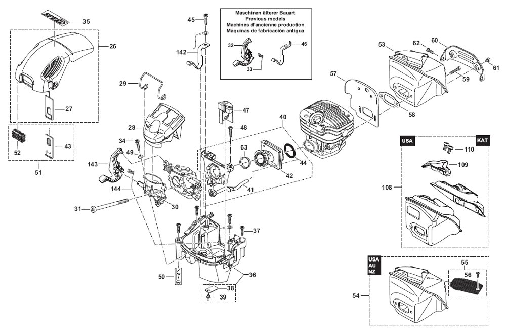 Page 1 Diagram and Parts List for PS-460  Makita Saw