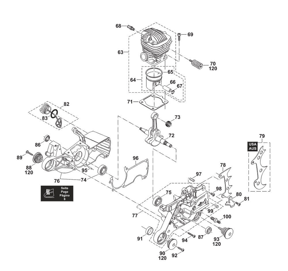 Page 2 Diagram and Parts List for DCS6400H  Makita Saw