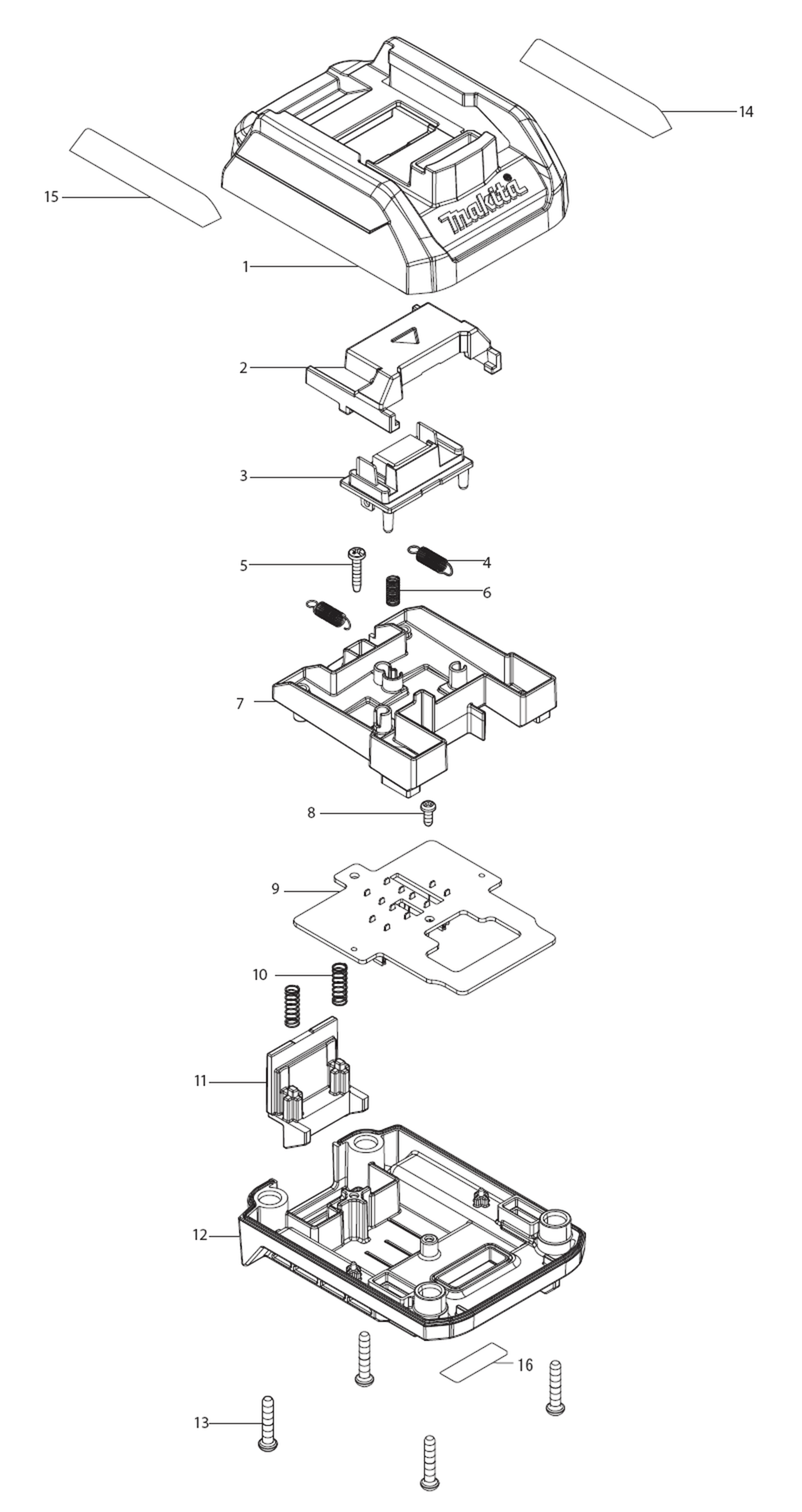 Fig-0 Diagram and Parts List for ADP10  Makita Charger