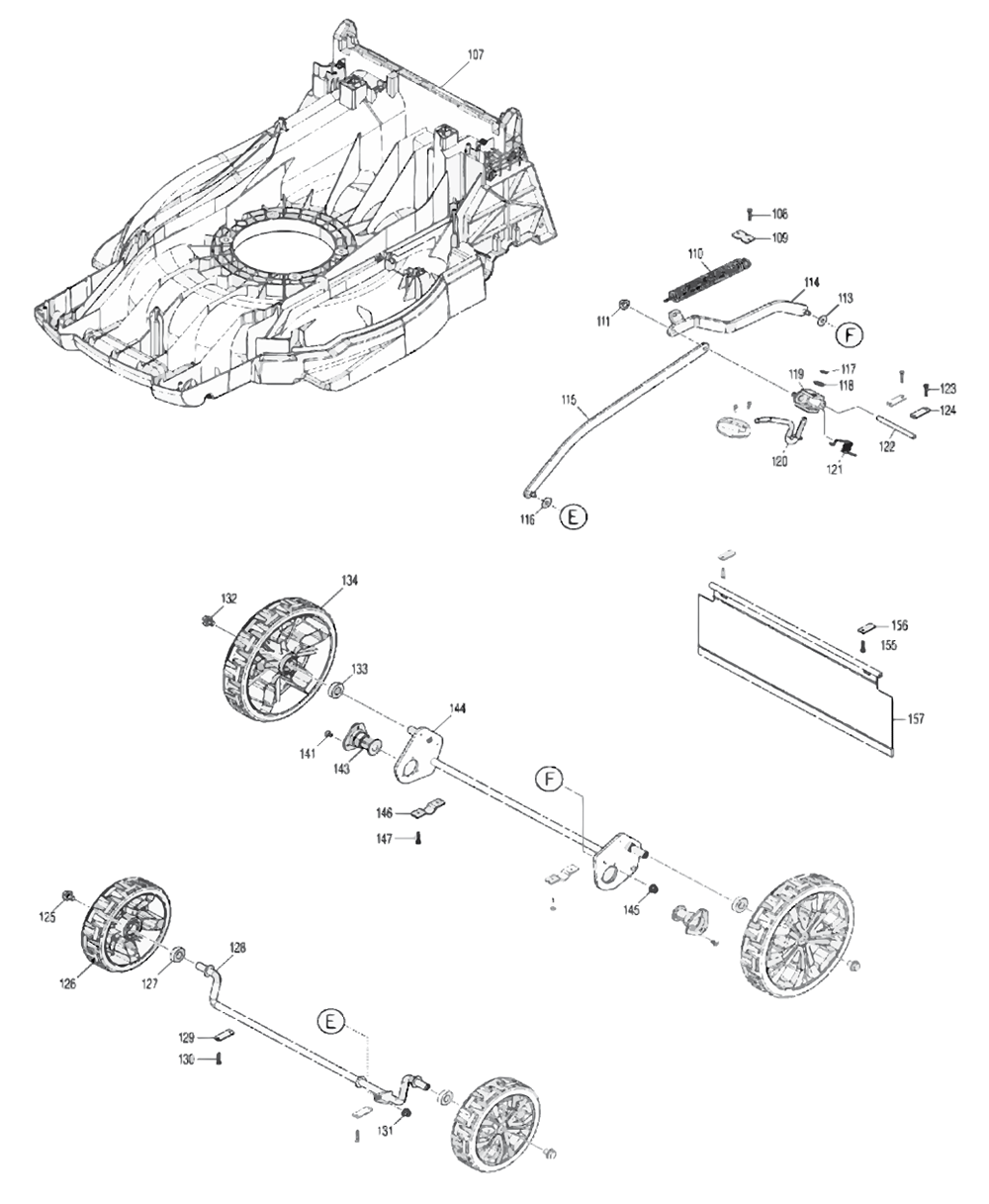 Fig-2 Diagram and Parts List for XML10Z  Makita Lawn Mower