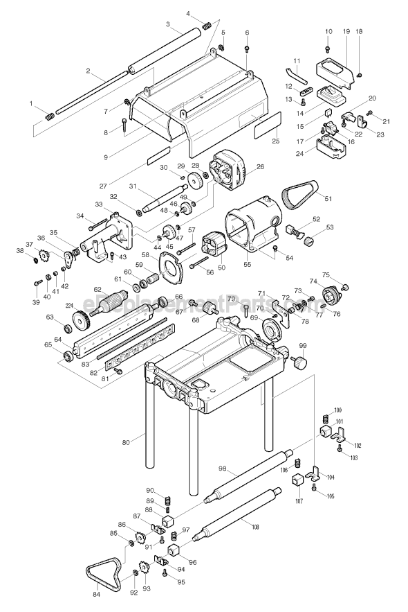 Page A Diagram and Parts List for 2030S  Makita Biscuit Joiner