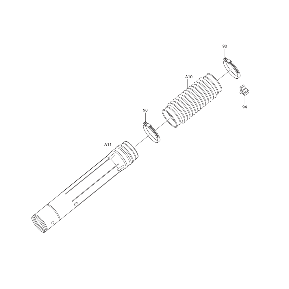 Page 8 Diagram and Parts List for EB7650TH Type 1 Makita Leaf Blower / Vacuum