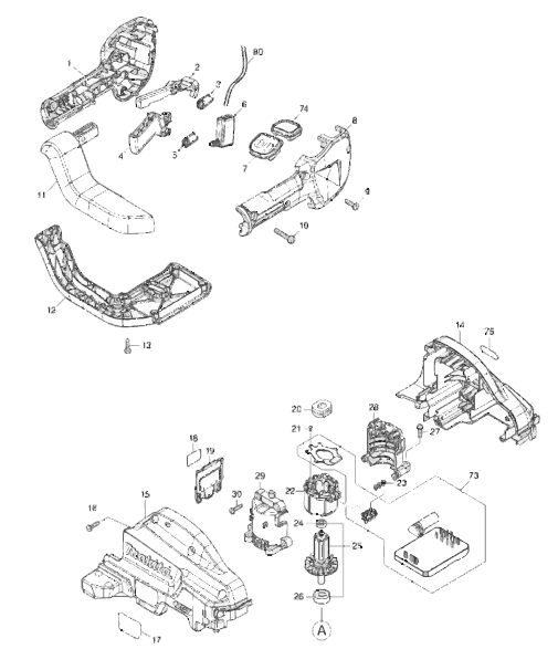 Diagram 1 Diagram and Parts List for GHU05  Makita Hedge Trimmer
