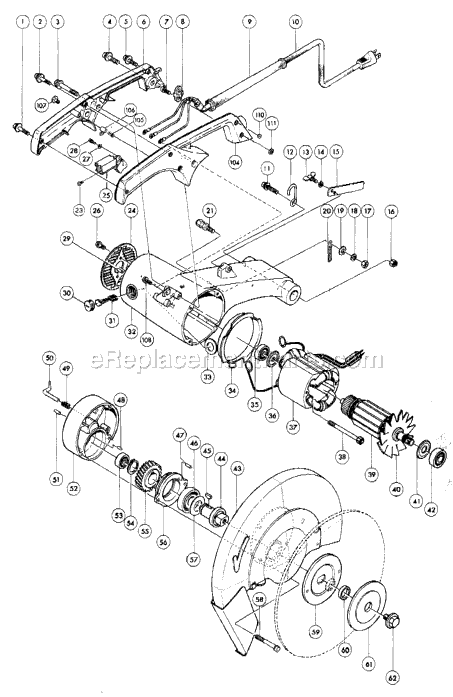 Page A Diagram and Parts List for 2414 Type 2 Makita Chop Saw