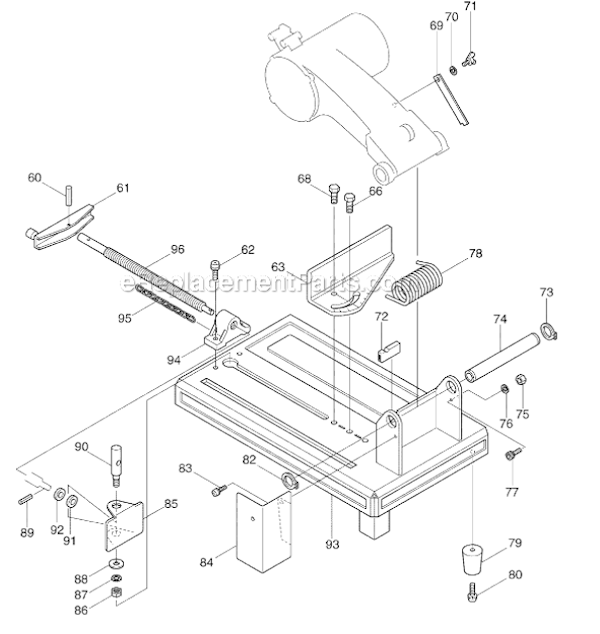 Page B Diagram and Parts List for 2416S  Makita Chop Saw