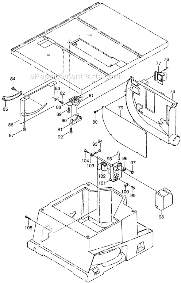 Page B Diagram and Parts List for 2703X1  Makita Table Saw