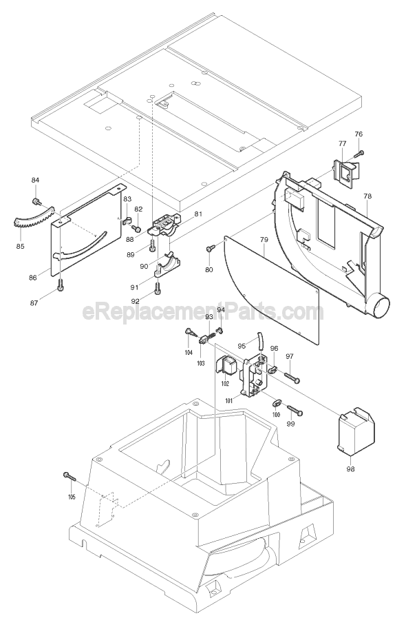 Page B Diagram and Parts List for 2703  Makita Table Saw