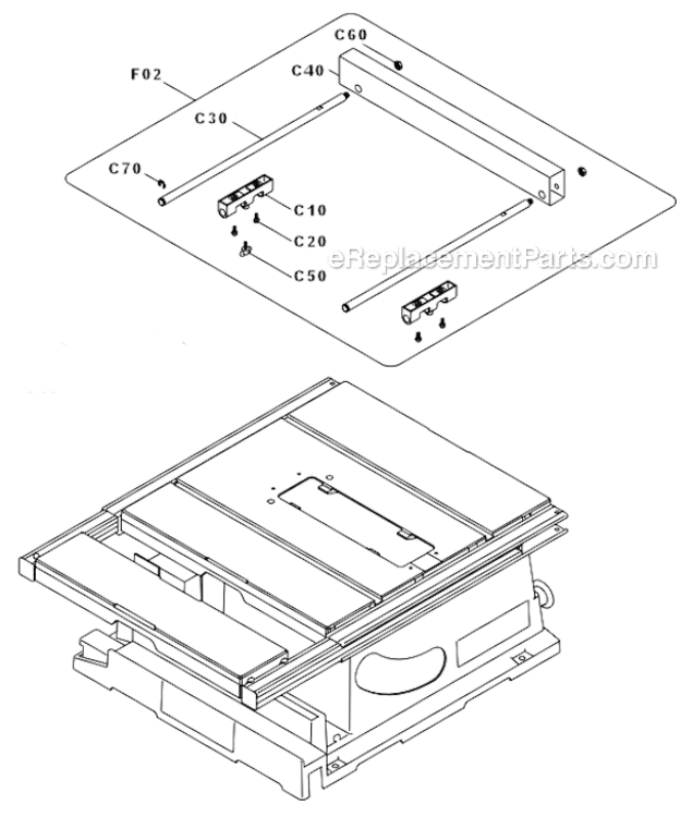 Page B Diagram and Parts List for 2705X1  Makita Table Saw