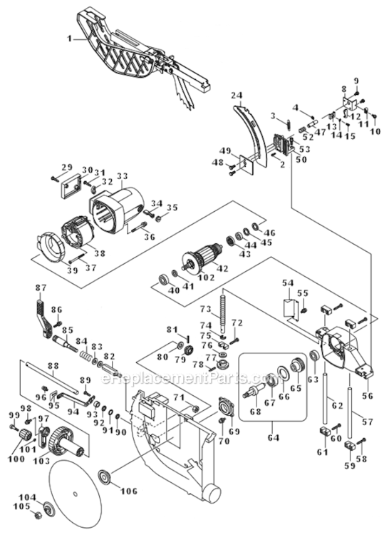 Page G Diagram and Parts List for 2705X1  Makita Table Saw