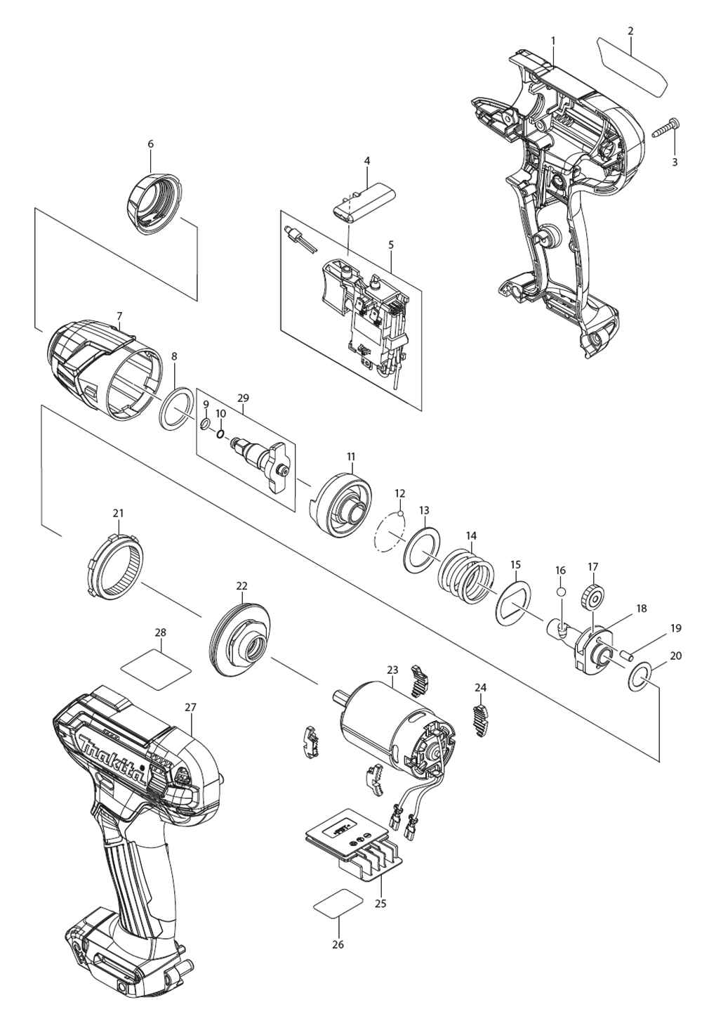 Fig-0 Diagram and Parts List for WT04Z  Makita Wrench