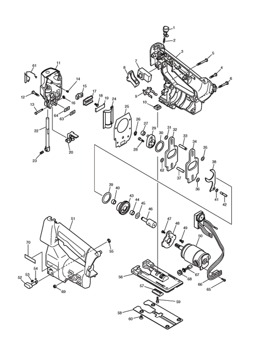 Page 1 Diagram and Parts List for 4331DWD  Makita Saw