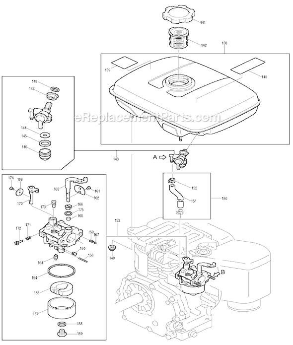 Page G Diagram and Parts List for EW200TR  Makita Water Pump