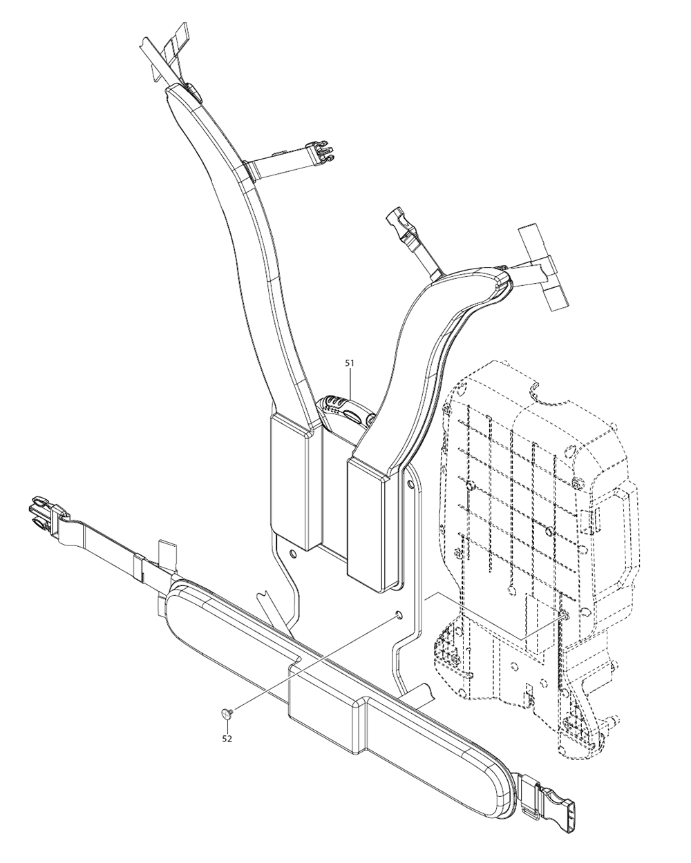 Fig-1 Diagram and Parts List for XCV18PTX  Makita Dust Collector