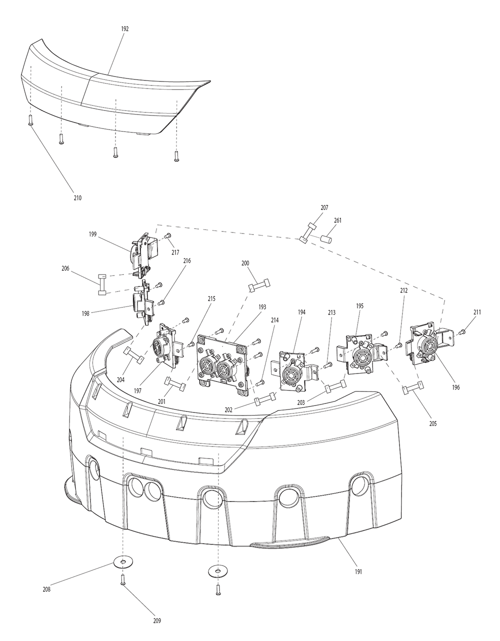 Page 9 Diagram and Parts List for DRC200PT  Makita Upright Vacuum