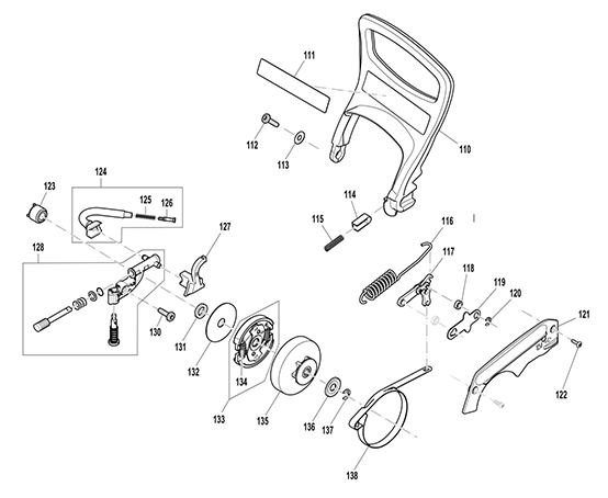 Diagram 6 Diagram and Parts List for EA3200SRBB  Makita Chainsaw