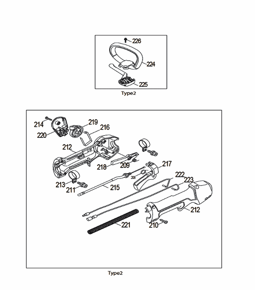 Page 1 Diagram and Parts List for EBH253L Type 2 Makita Trimmer