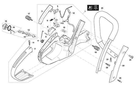 Diagram 1 Diagram and Parts List for EA5000PREL  Makita Chainsaw