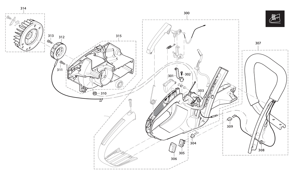 Fig-5 Diagram and Parts List for EA5000PRFL  Makita Chainsaw