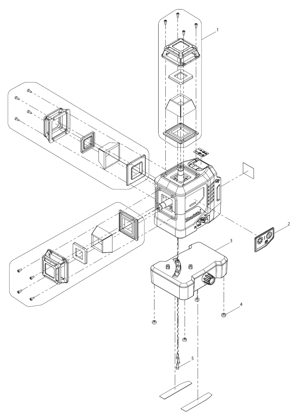 Fig-0 Diagram and Parts List for SK700GD  Makita Laser Level