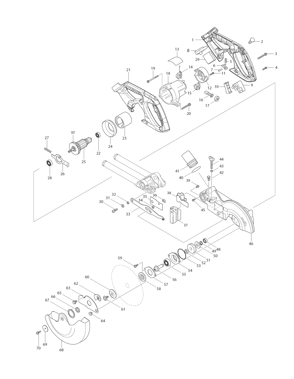 Page 2 Diagram and Parts List for XSL01  Makita Saw