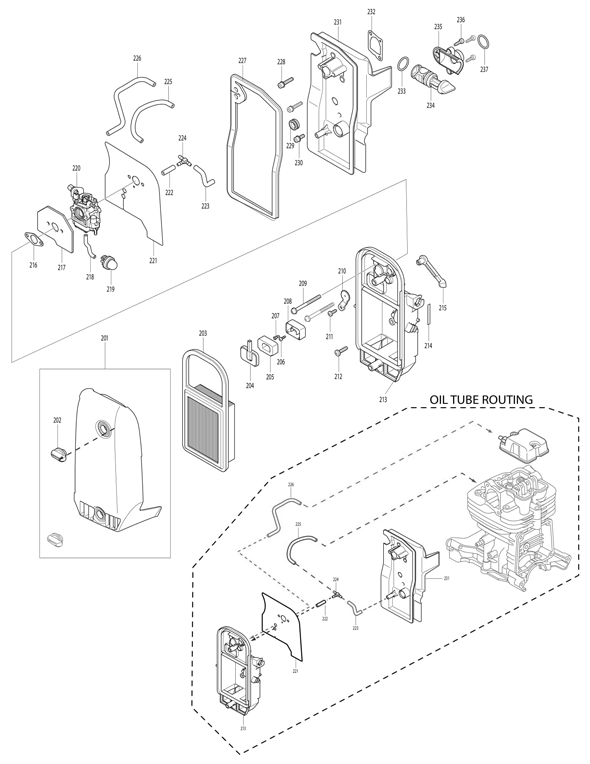 Diagram 8 Diagram and Parts List for EB7650TH  Makita Leaf Blower / Vacuum