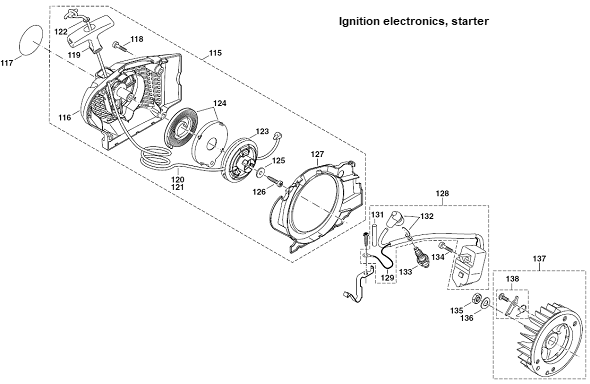 Diagram 4 Diagram and Parts List for DCS5001H  Makita Chainsaw