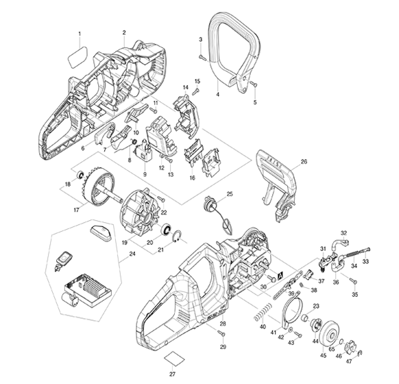 Diagram 1 Diagram and Parts List for XCU04CM1  Makita Chainsaw