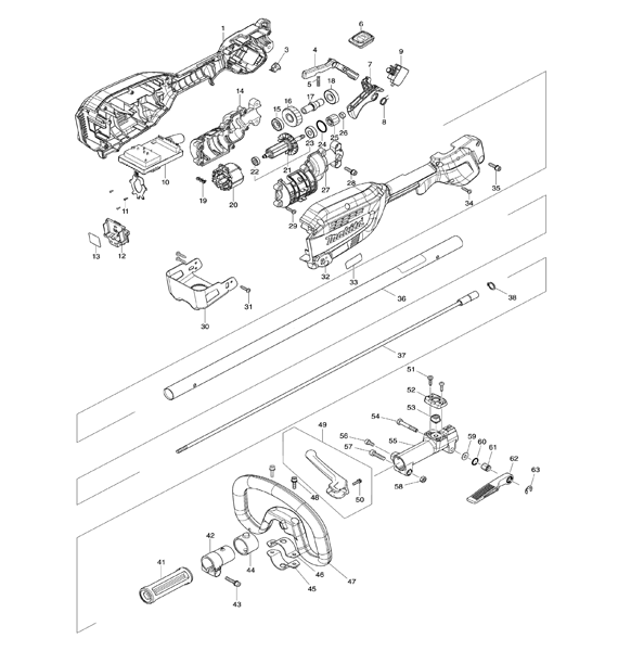 Diagram Diagram and Parts List for XUX02Z  Makita Trimmer