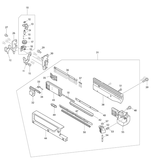 Diagram 2 Diagram and Parts List for XTP02  Makita Nailer