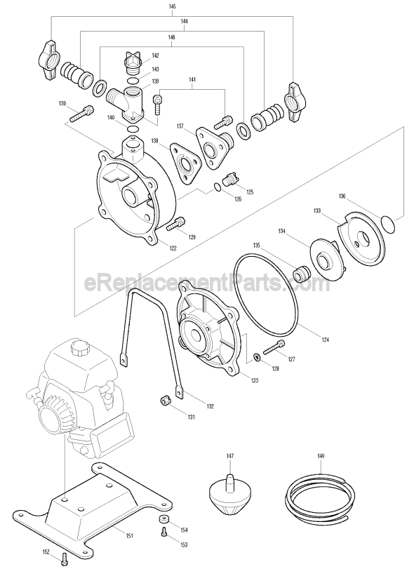 Page G Diagram and Parts List for EW110R  Makita Water Pump