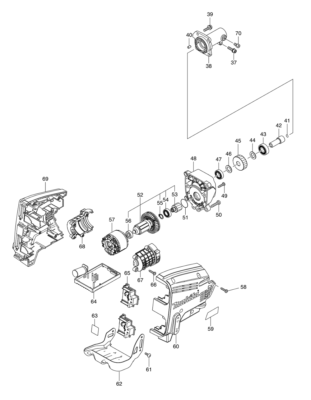 Page 1 Diagram and Parts List for XUX01Z  Makita Trimmer