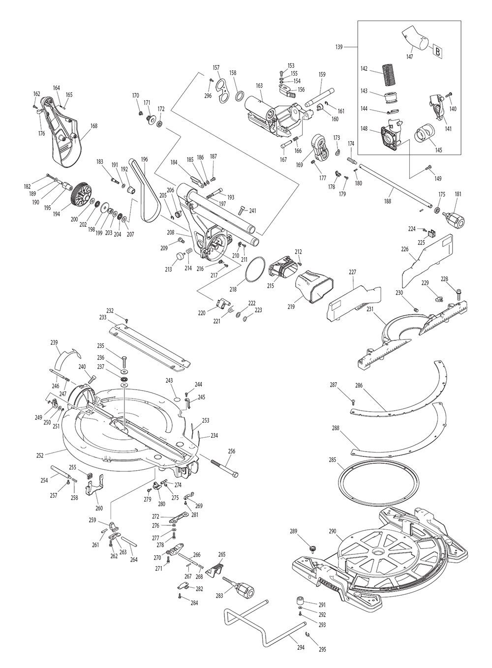 Page 1 Diagram and Parts List for LS1019L  Makita Saw