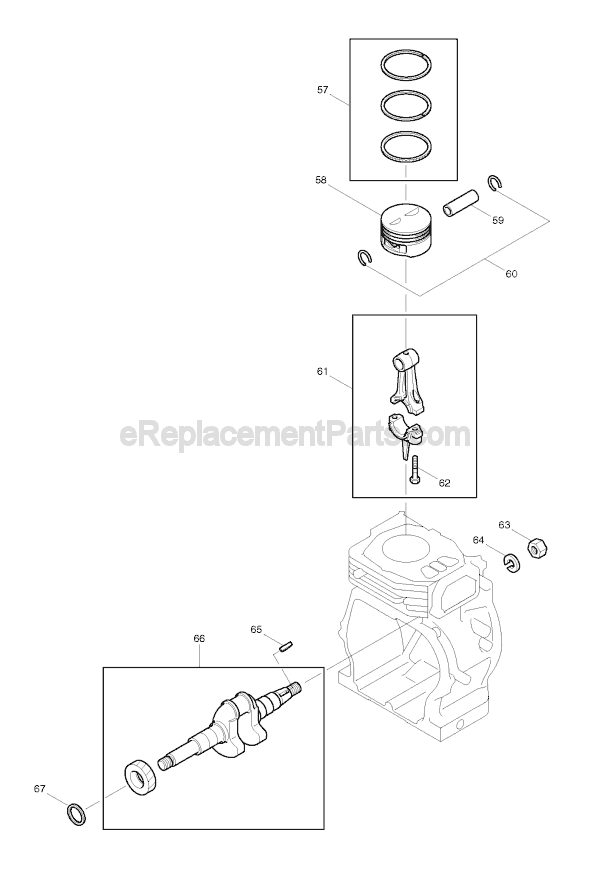 Page C Diagram and Parts List for EW210R  Makita Water Pump