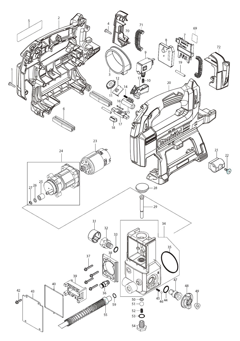 Fig-0 Diagram and Parts List for XPG01S1  Makita Miscellaneous