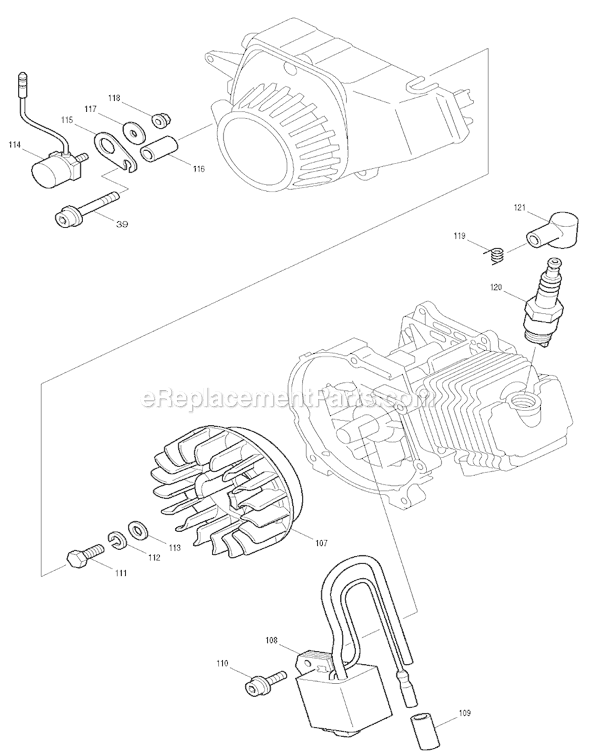 Page F Diagram and Parts List for EW100R  Makita Water Pump