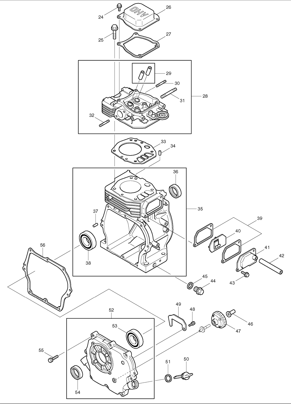 Page 1 Diagram and Parts List for EW210TR  Makita Water Pump