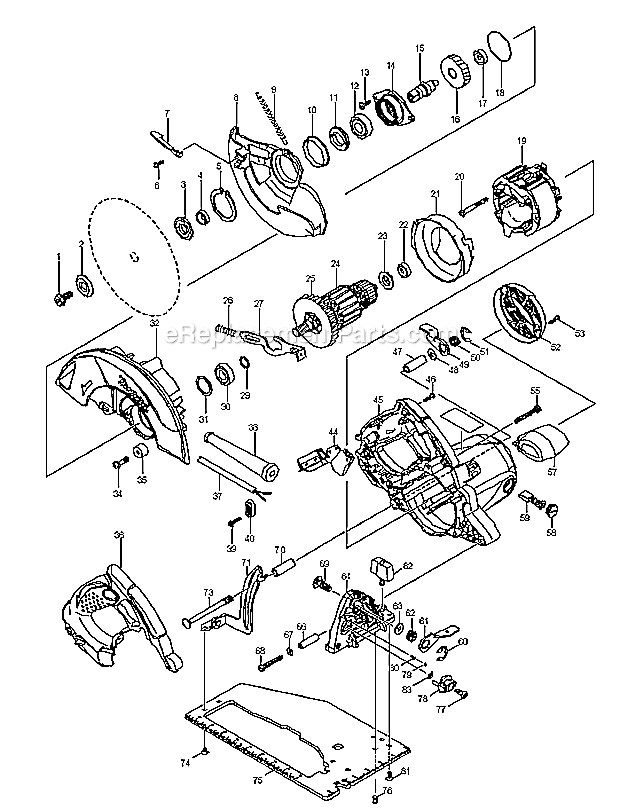 Page A Diagram and Parts List for 5007NFA  Makita Circular Saw