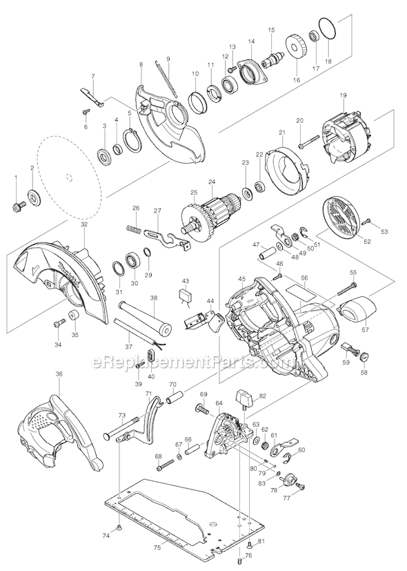 Page A Diagram and Parts List for 5007NK  Makita Circular Saw