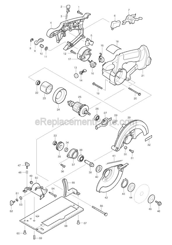 Page A Diagram and Parts List for 5630D  Makita Circular Saw
