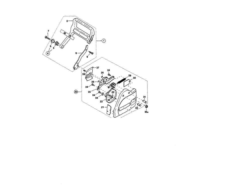 Chain Brake, Hand Guard Diagram and Parts List for DCS540-18  Makita Chainsaw