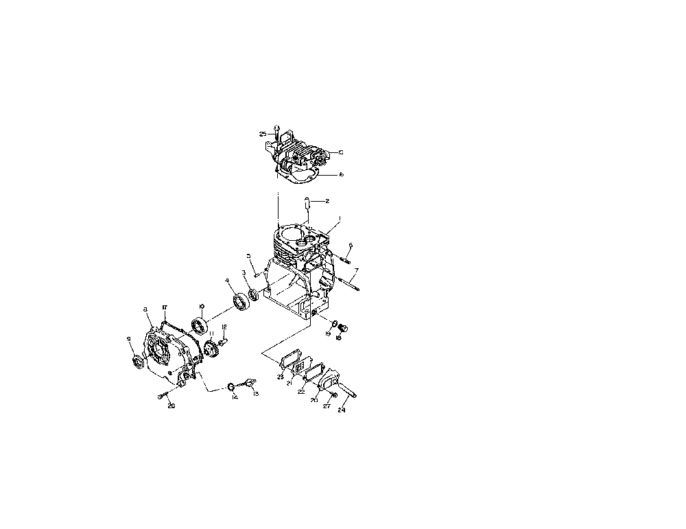 Crankcase Diagram and Parts List for EW200R  Makita Water Pump
