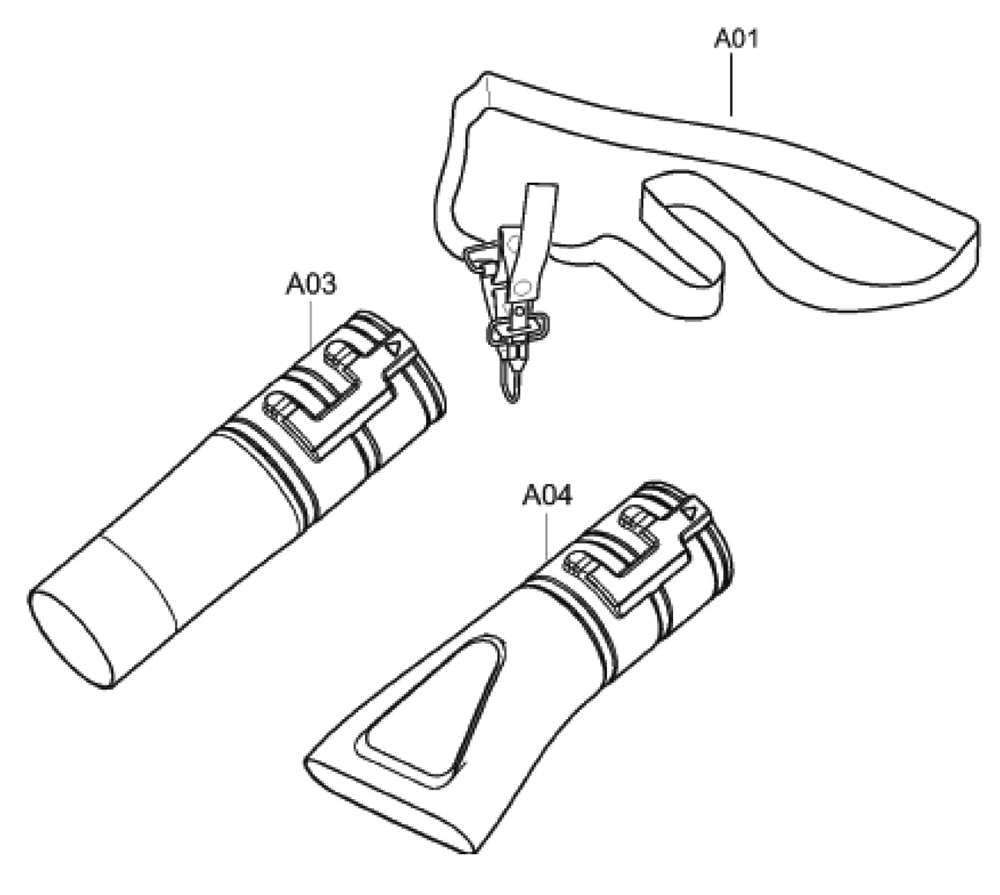 Fig-1 Diagram and Parts List for XBU04ZV  Makita Leaf Blower / Vacuum
