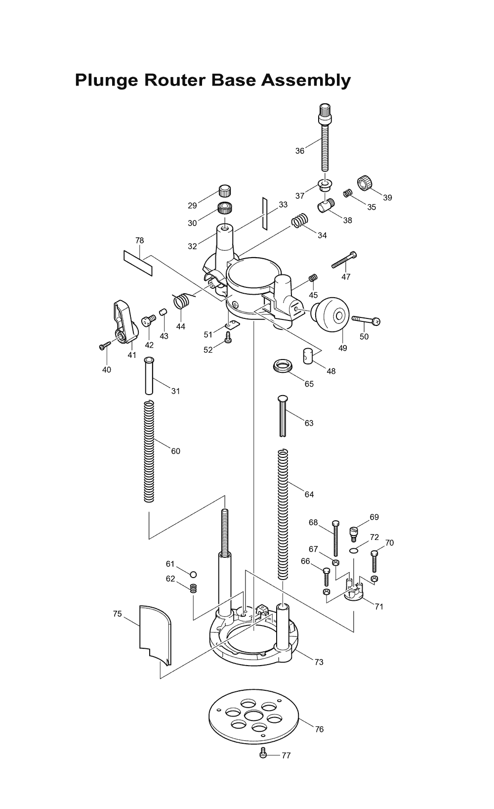 Page 1 Diagram and Parts List for RF1101KIT  Makita Router