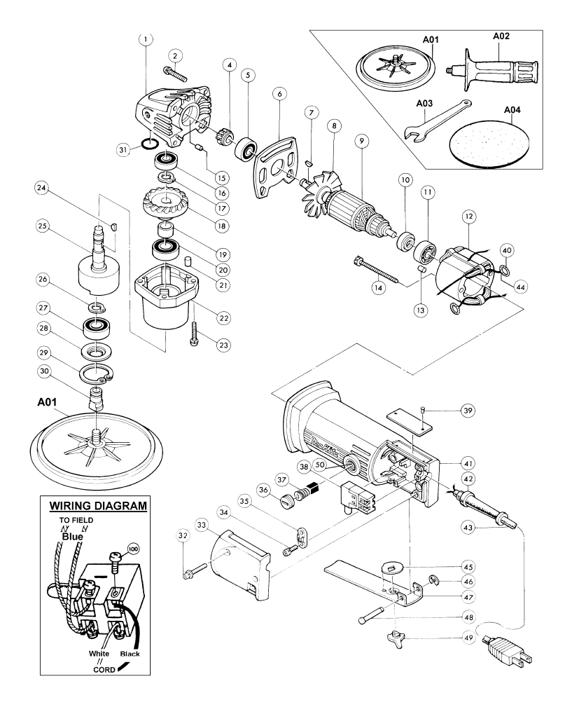 Page 1 Diagram and Parts List for BO6010  Makita Sander