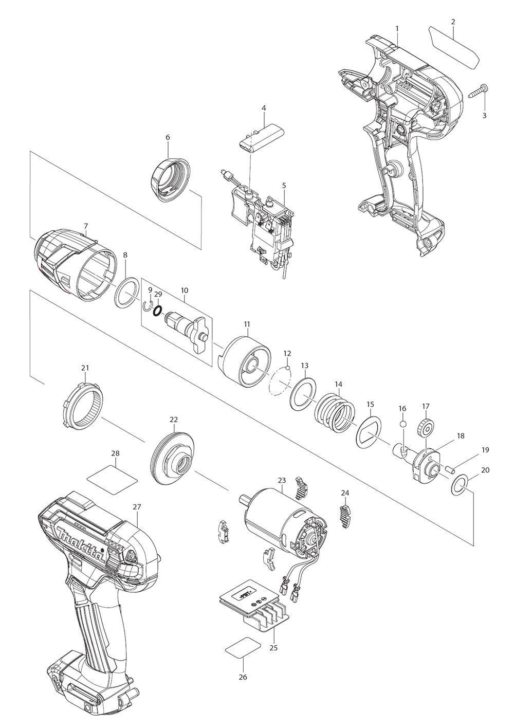 Page 1 Diagram and Parts List for WT02Z  Makita Drill
