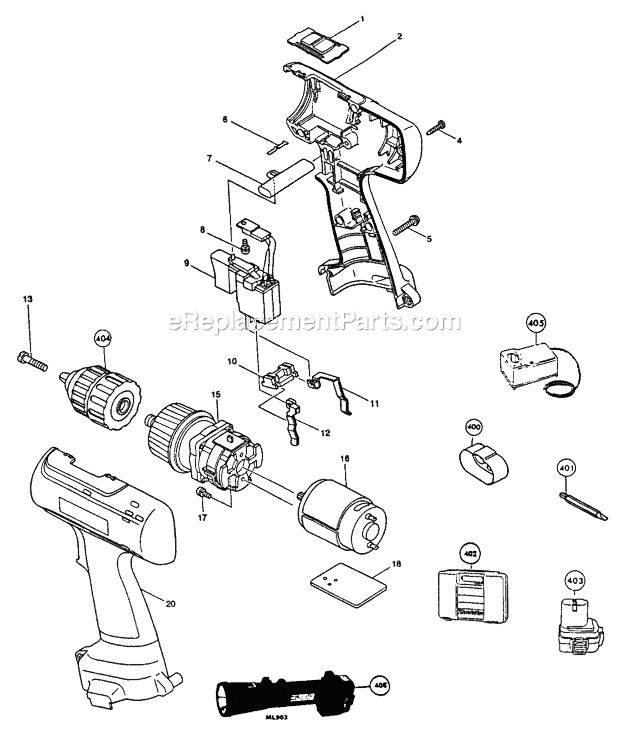 Page A Diagram and Parts List for 6226DWLE  Makita Cordless Drill