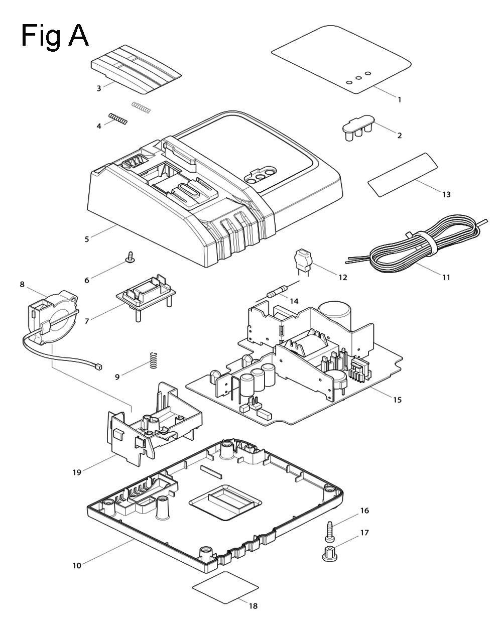 Fig-1 Diagram and Parts List for XTR01M8J  Makita Saw