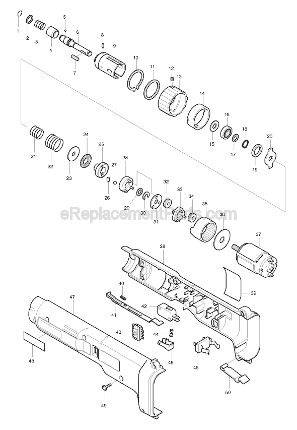 Page A Diagram and Parts List for 6705D  Makita Electric Drill